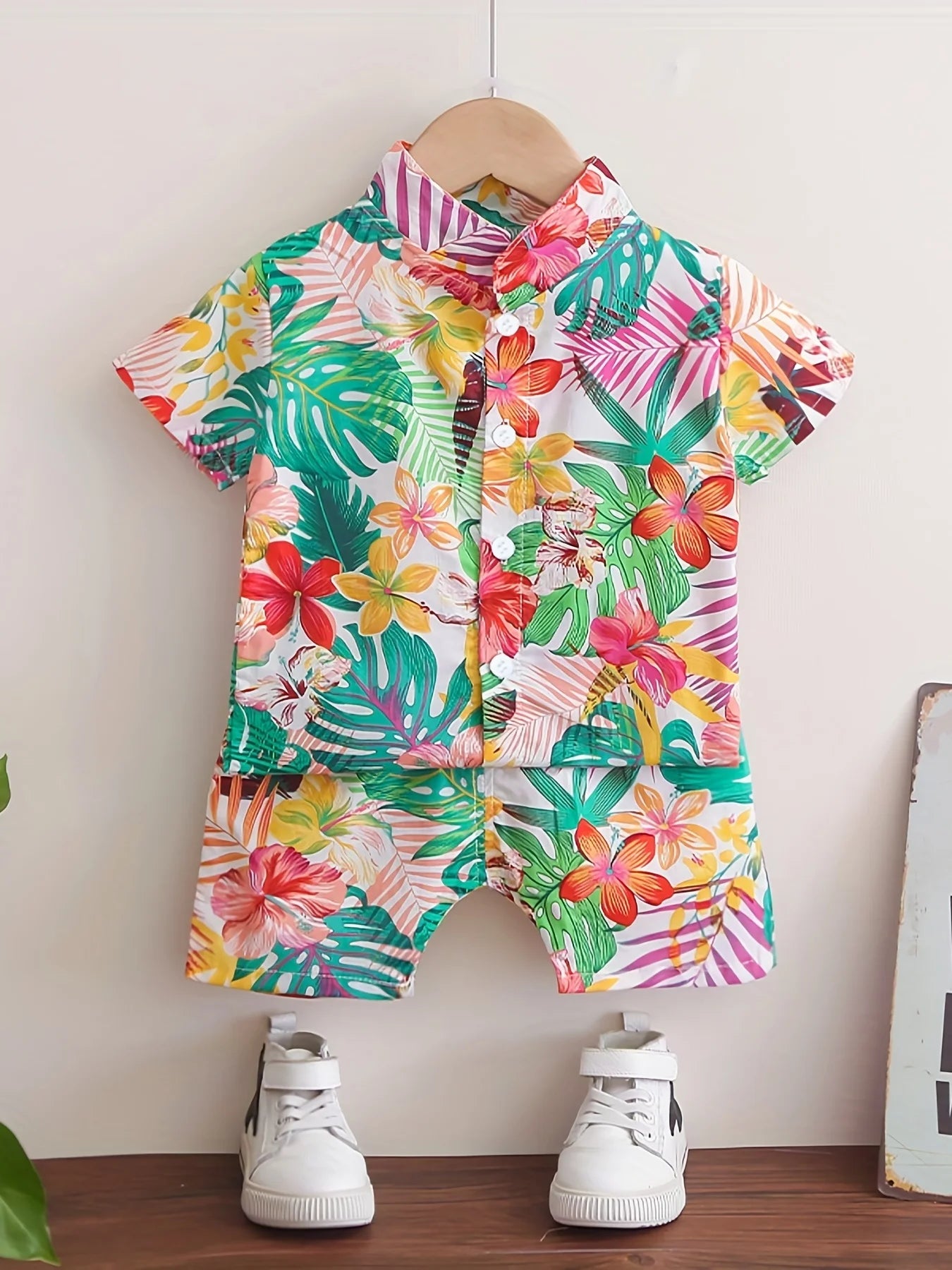 Conjunto Infantil Verão Masculino Florido