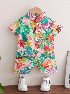 Conjunto Infantil Verão Masculino Florido