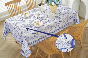 Toalha de Mesa Retangular Azul Floral