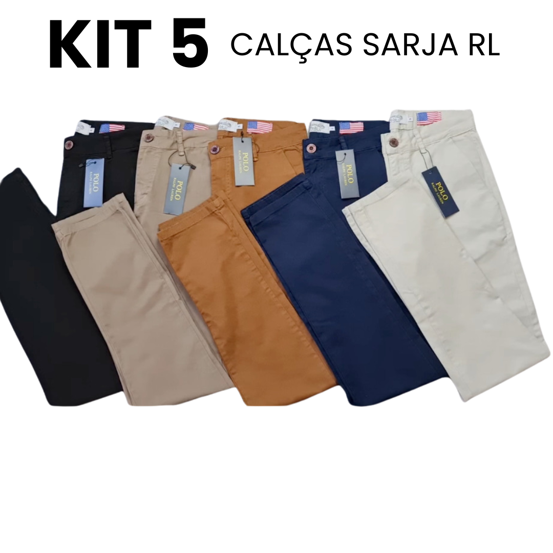 Kit 5 Calças Ralph Lauren Cores Mistas - Lojas Peloi