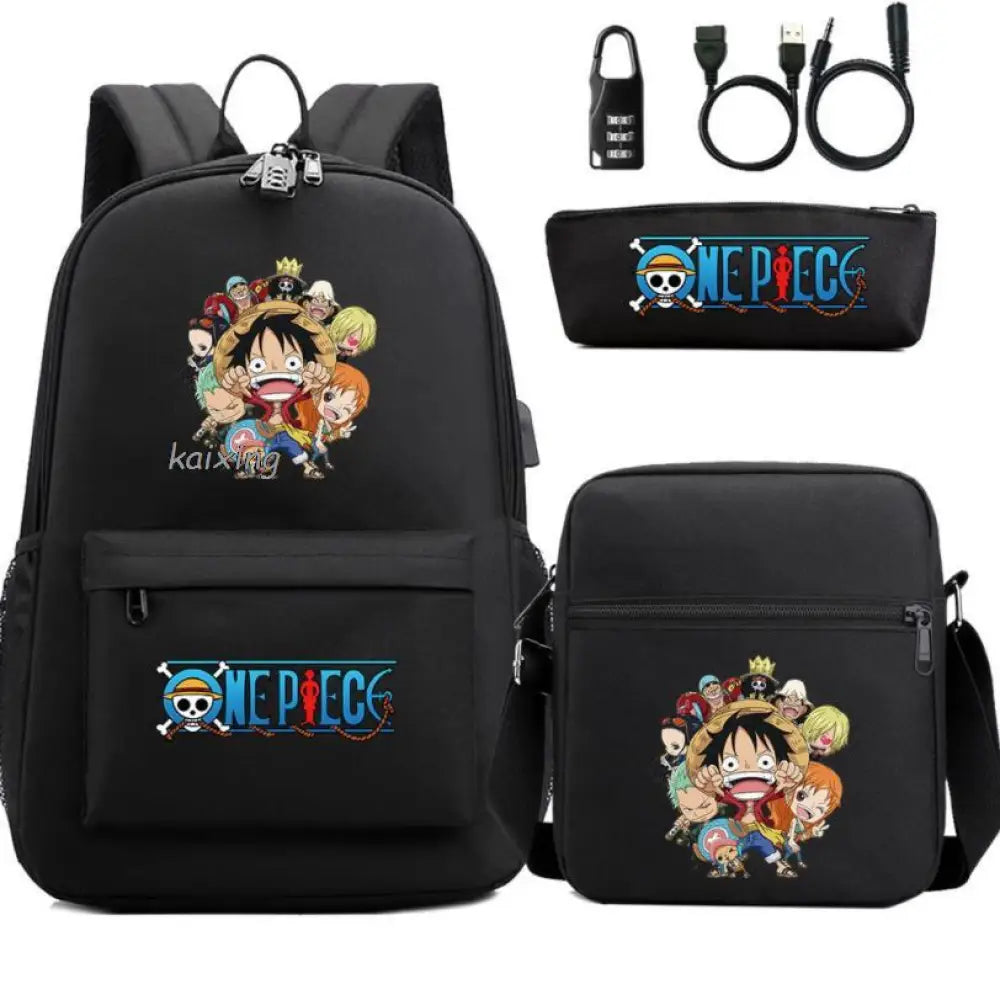 Mochila Escolar Infantil OP com Lancheira e Estojo Kit 3 Peças