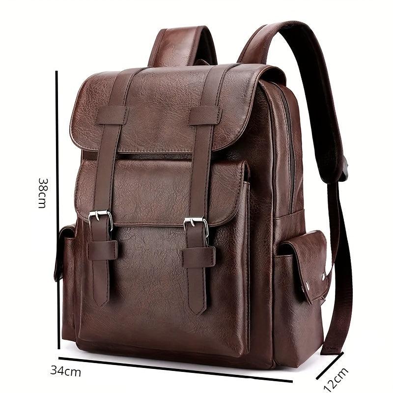 Mochila Executiva Masculina Retro em Couro