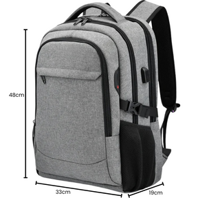 Mochila Executiva Unissex - Notebook 17'', Impermeável e Porta USB