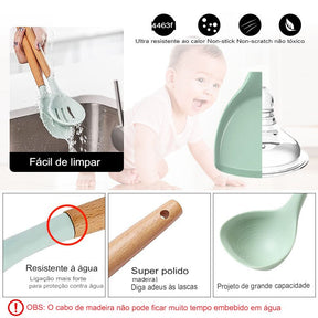 Kit Utensílios Cozinha em silicone - peloi