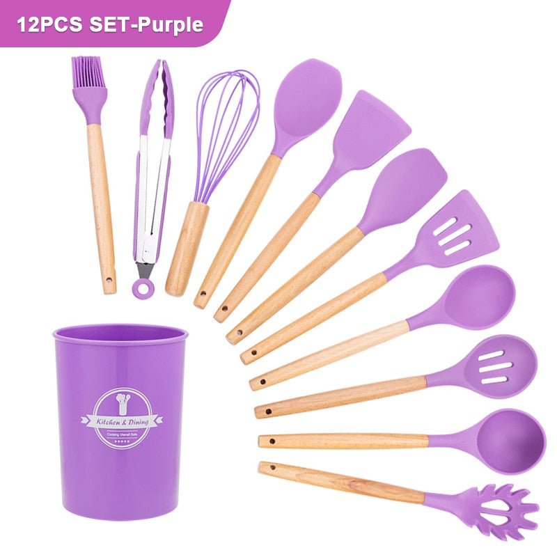 Kit Utensílios Cozinha em silicone - peloi